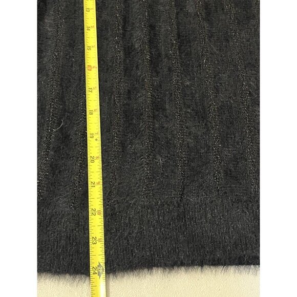 Pieces Eyelash Knit Striped Sheer Size Medium Black - Picture 11 of 11